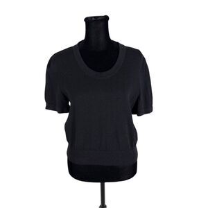 St.‎ John Wool Blend Knit Cropped Short Sleeve Blouse - Women’s S